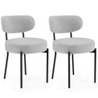 Juego de 2 sillas de comedor modernas con estructura de metal, sillas de comedor tapizadas con respaldo, sillas de comedor para el comedor