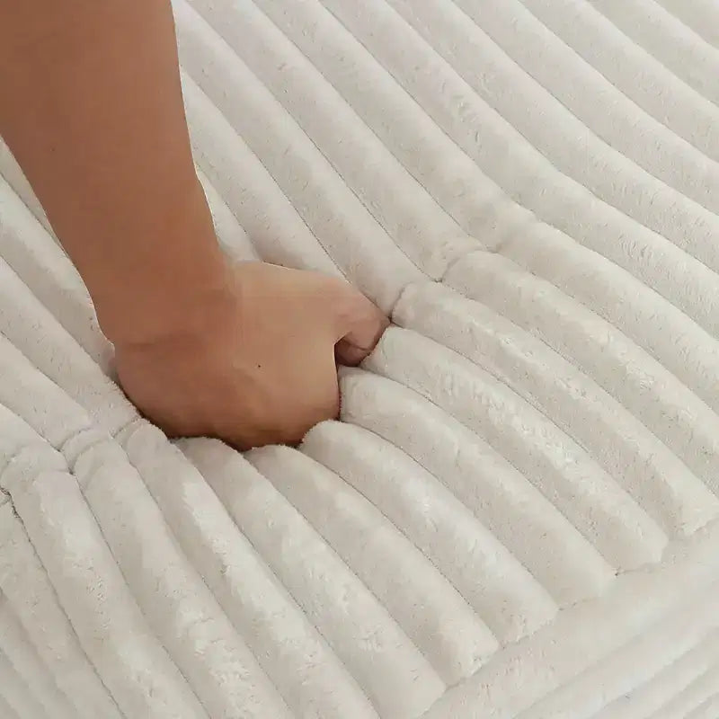 Puf Otomano de Peluche, Puf Otomano Tapizado Nube, Sofá Modular Seccional Cómodo y de Apoyo para Sala de Estar, Beige