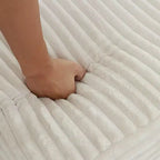Puf Otomano de Peluche, Puf Otomano Tapizado Nube, Sofá Modular Seccional Cómodo y de Apoyo para Sala de Estar, Beige