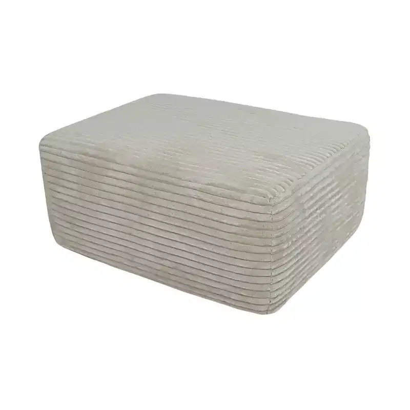 Puf Otomano de Peluche, Puf Otomano Tapizado Nube, Sofá Modular Seccional Cómodo y de Apoyo para Sala de Estar, Beige
