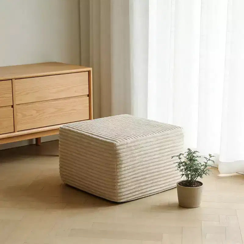 Puf Otomano de Peluche, Puf Otomano Tapizado Nube, Sofá Modular Seccional Cómodo y de Apoyo para Sala de Estar, Beige