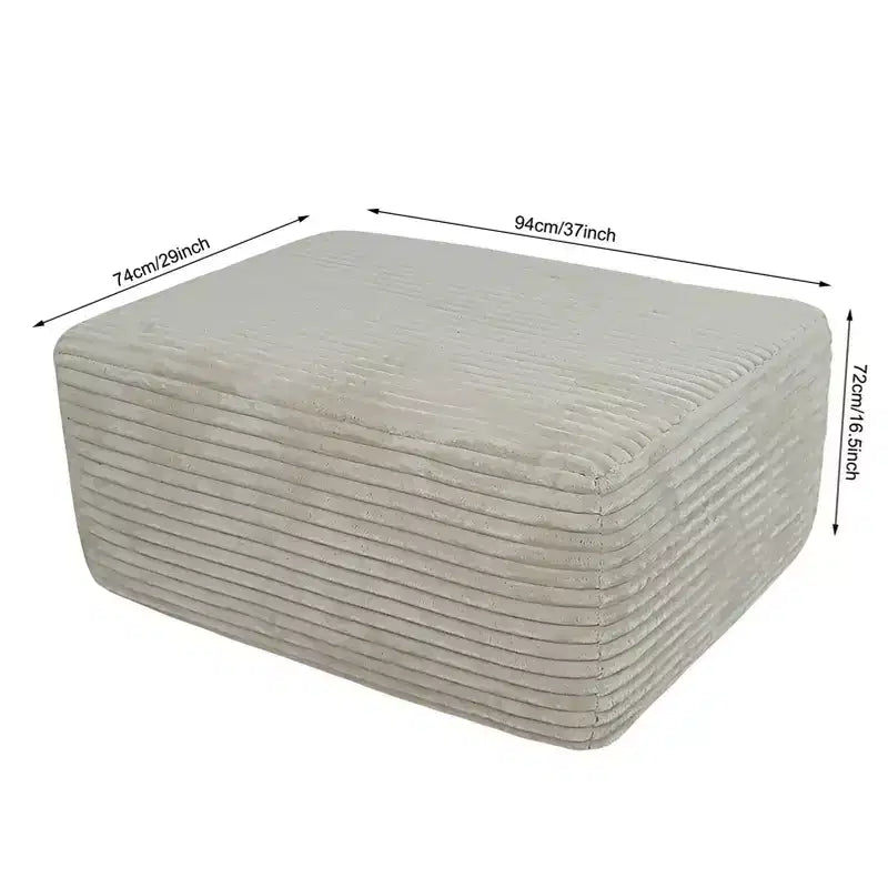Puf Otomano de Peluche, Puf Otomano Tapizado Nube, Sofá Modular Seccional Cómodo y de Apoyo para Sala de Estar, Beige