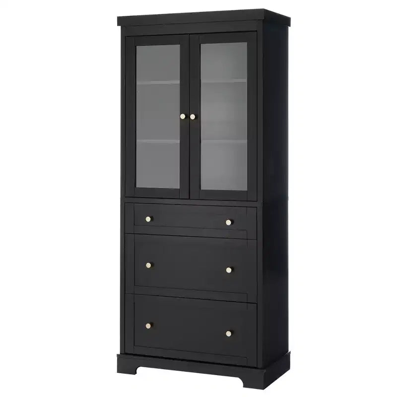 Mueble de almacenamiento para baño de 70 cm, mueble de suelo independiente con 3 cajones y estantes ajustables, armario de despensa de cocina para baño u oficina