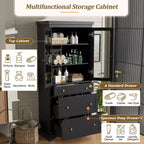 Mueble de almacenamiento para baño de 70 cm, mueble de suelo independiente con 3 cajones y estantes ajustables, armario de despensa de cocina para baño u oficina