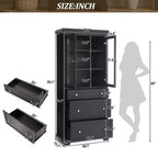Mueble de almacenamiento para baño de 70 cm, mueble de suelo independiente con 3 cajones y estantes ajustables, armario de despensa de cocina para baño u oficina
