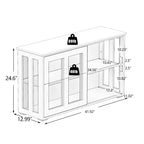 sumyeg Mueble de cocina con puerta de cristal para despensa o comedor