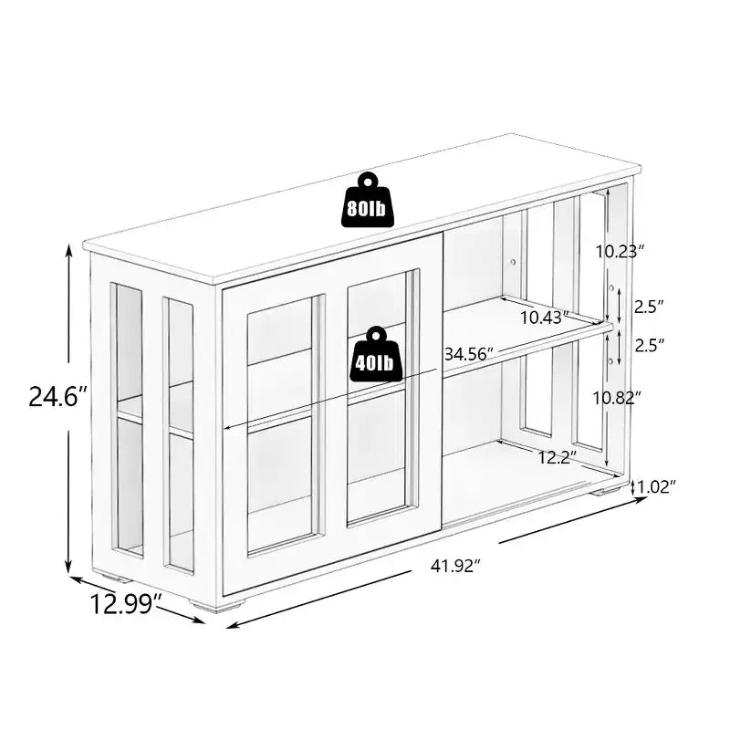 sumyeg Mueble de cocina con puerta de cristal para despensa o comedor