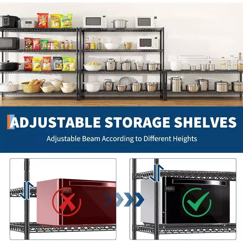 Estantería metálica de 4 niveles de alta resistencia con ruedas, 24D x 56W x 75H, capacidad de 2200 libras, estante de almacenamiento de metal ajustable, estanterías industriales