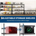 Estantería metálica de 4 niveles de alta resistencia con ruedas, 24D x 56W x 75H, capacidad de 2200 libras, estante de almacenamiento de metal ajustable, estanterías industriales