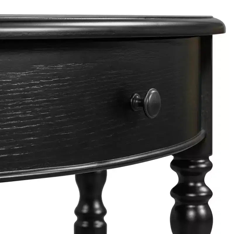 Mesa Consola Media Luna de Granja, Mesa Auxiliar Rústica, Mesa de Sofá para Entrada con Cajón y Estante