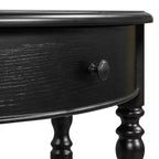 Mesa Consola Media Luna de Granja, Mesa Auxiliar Rústica, Mesa de Sofá para Entrada con Cajón y Estante