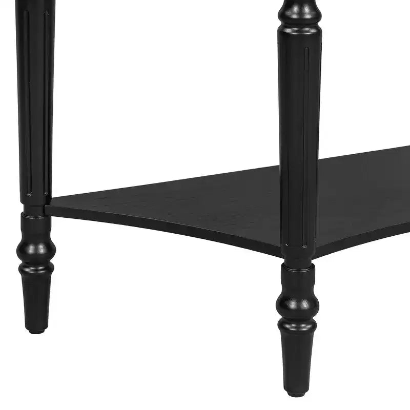 Mesa Consola Media Luna de Granja, Mesa Auxiliar Rústica, Mesa de Sofá para Entrada con Cajón y Estante