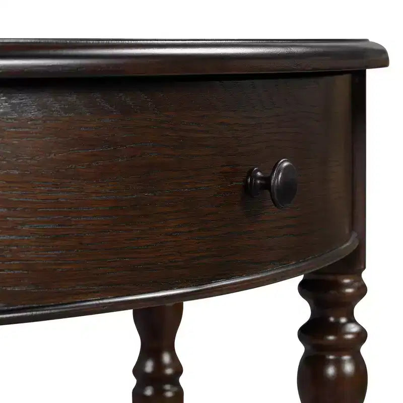 Mesa Consola Media Luna de Granja, Mesa Auxiliar Rústica, Mesa de Sofá para Entrada con Cajón y Estante