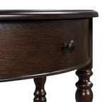 Mesa Consola Media Luna de Granja, Mesa Auxiliar Rústica, Mesa de Sofá para Entrada con Cajón y Estante