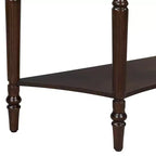 Mesa Consola Media Luna de Granja, Mesa Auxiliar Rústica, Mesa de Sofá para Entrada con Cajón y Estante