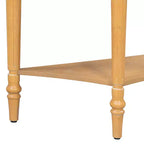 Mesa Consola Media Luna de Granja, Mesa Auxiliar Rústica, Mesa de Sofá para Entrada con Cajón y Estante