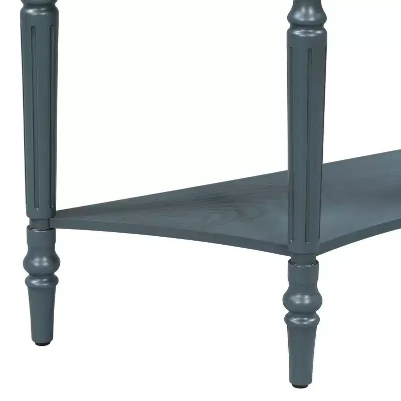Mesa Consola Media Luna de Granja, Mesa Auxiliar Rústica, Mesa de Sofá para Entrada con Cajón y Estante