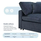 Sofá Cama Nuboso Modular de Chenilla de 6 Piezas con Otomana