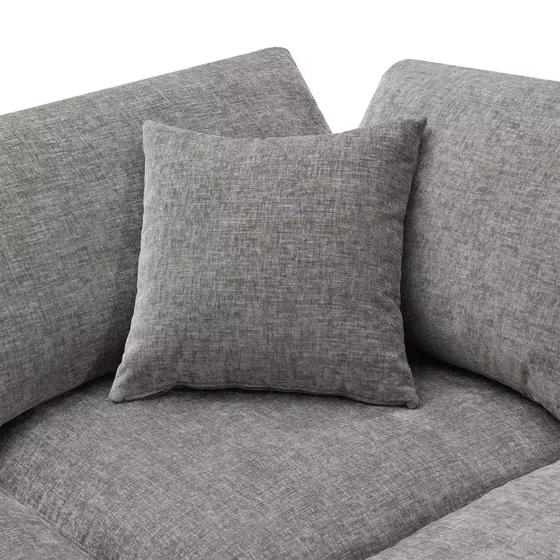 Sofá Cama Nuboso Modular de Chenilla de 6 Piezas con Otomana