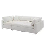 Sofá Cama Nuboso Modular de Chenilla de 6 Piezas con Otomana