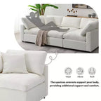 Sofá Cama Nuboso Modular de Chenilla de 6 Piezas con Otomana