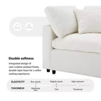 Sofá Cama Nuboso Modular de Chenilla de 6 Piezas con Otomana