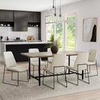 Mesa de comedor rectangular moderna e industrial de 72 pulgadas de ancho Portage Wood & Metal