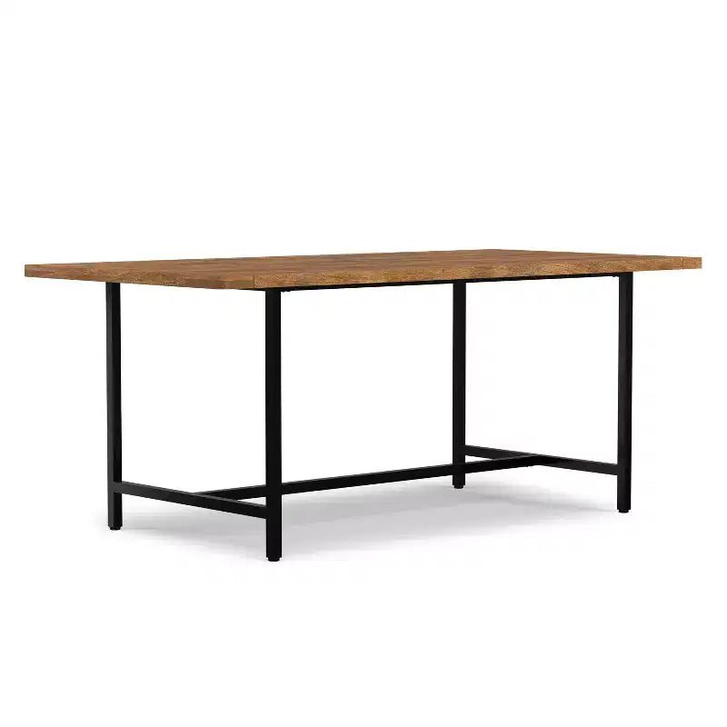 Portage wood & Metal 72 inch Wide Rectangle Modern Industrial Dining Table