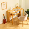 NAYSAYE Escritorio plegable, mesa de ordenador que ahorra espacio, mesa auxiliar para espacios pequeños, oficina en casa, dormitorio, residencia, natural, marrón, 32.68*21.26*29.92
