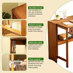 NAYSAYE Escritorio plegable, mesa de ordenador que ahorra espacio, mesa auxiliar para espacios pequeños, oficina en casa, dormitorio, residencia, natural, marrón, 32.68*21.26*29.92
