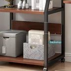 Soporte para impresora de 3 niveles con ruedas GustoWave, mesa para impresora móvil con estante de almacenamiento, carrito para impresora con ruedas para uso en oficina y oficina en casa