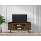 Mueble de TV Marcus Mid-Century Modern con 4 estantes para televisores de hasta 55", marrón rústico