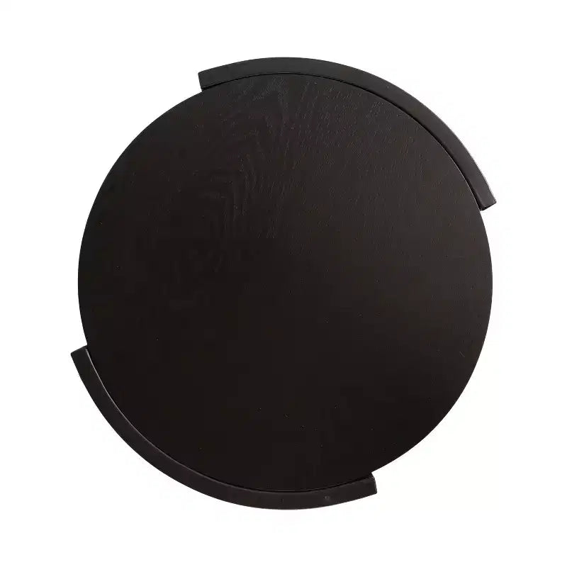 Mesa auxiliar redonda de madera y metal Urso, 16x15x25, negro